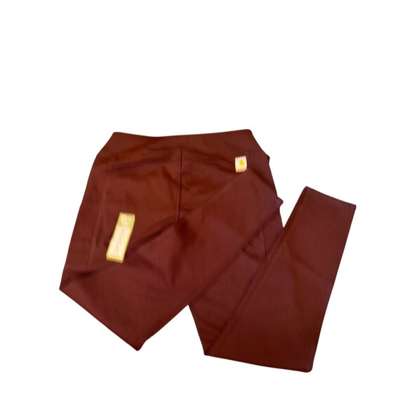 Carhartt WomenS Stretch Leggings Burgundy Athletic Work Pant Size Medium - Picture 7 of 11